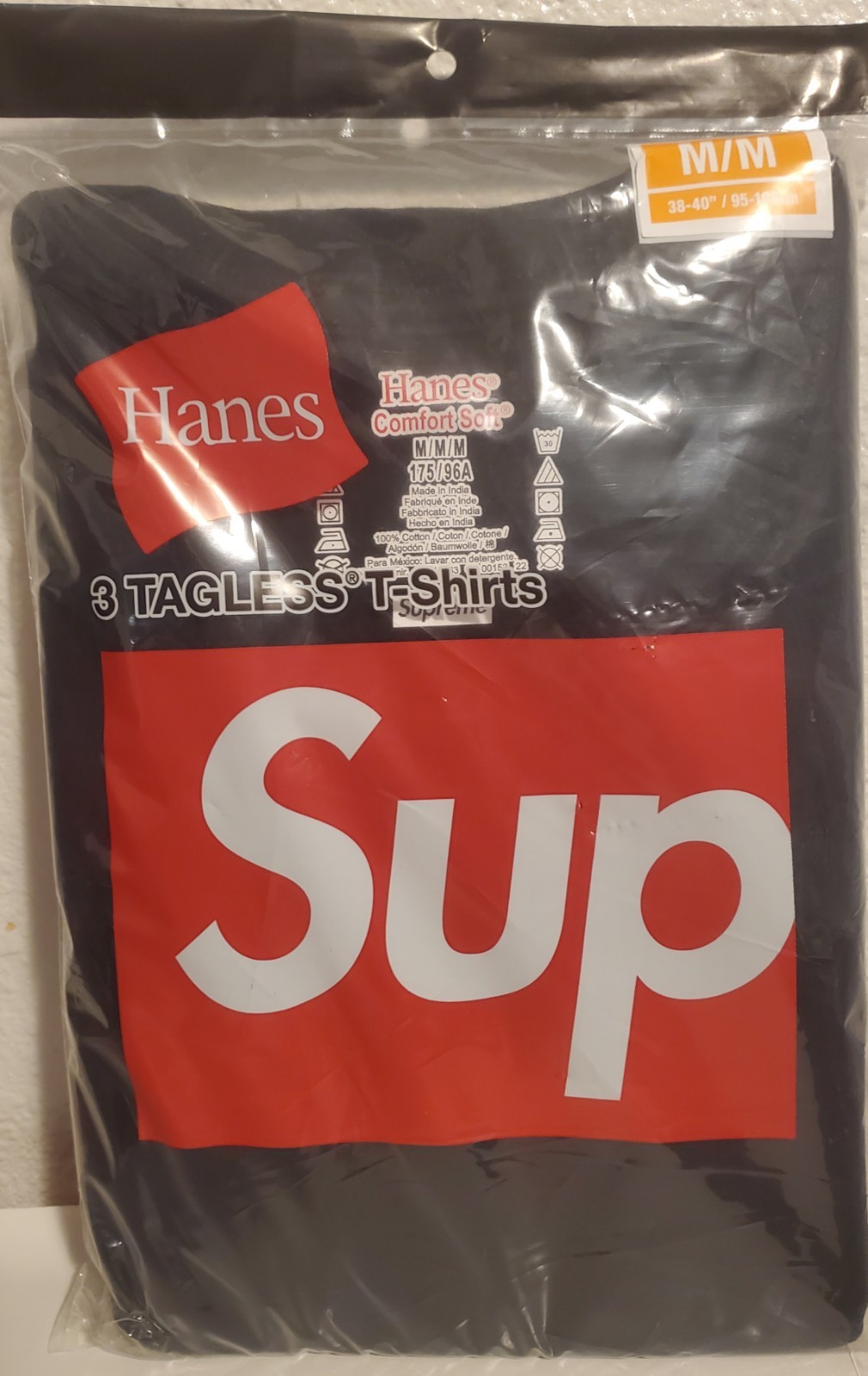 NEW Hanes Supreme Tagless T Shirts Black Size Medium 100% Cotton FREE Shipping