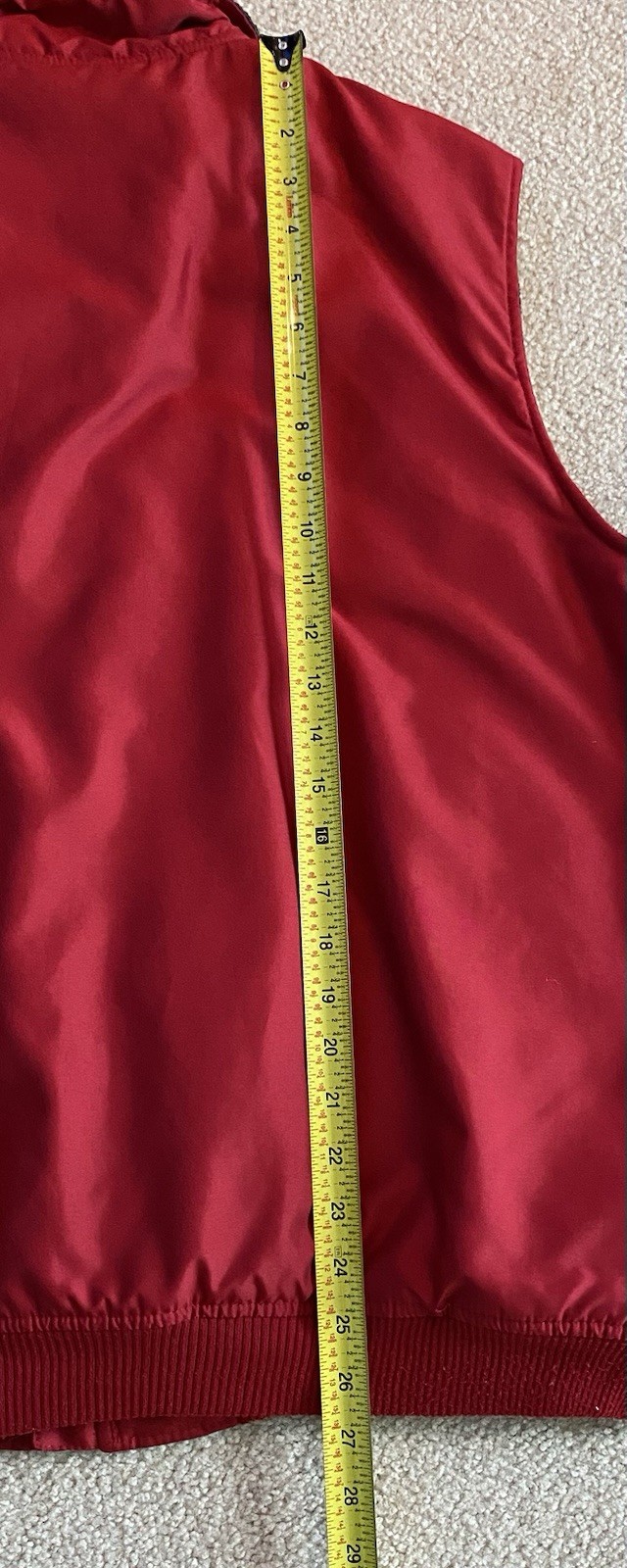 Chaps Gray Fleece Lined Full Zip Pockets Red Vest XL Tennis Golf Hiking Walking