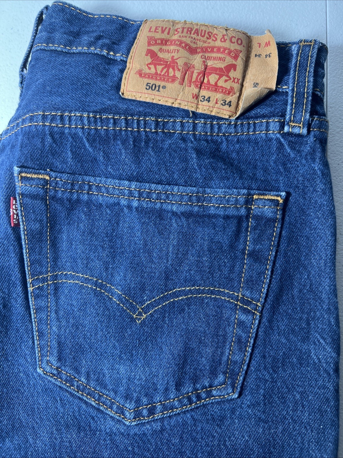 Levis 501 XX Jeans 34×34 Button Fly Medium Wash