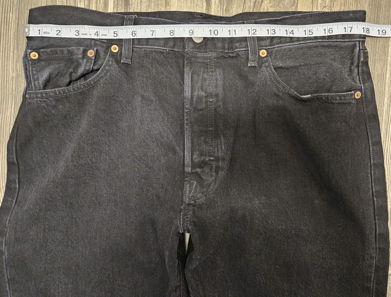 Denim Tears x Levi’s 501 Button Fly Big E Jeans Black Grey Men’s Sz 36 x 34 NWOT