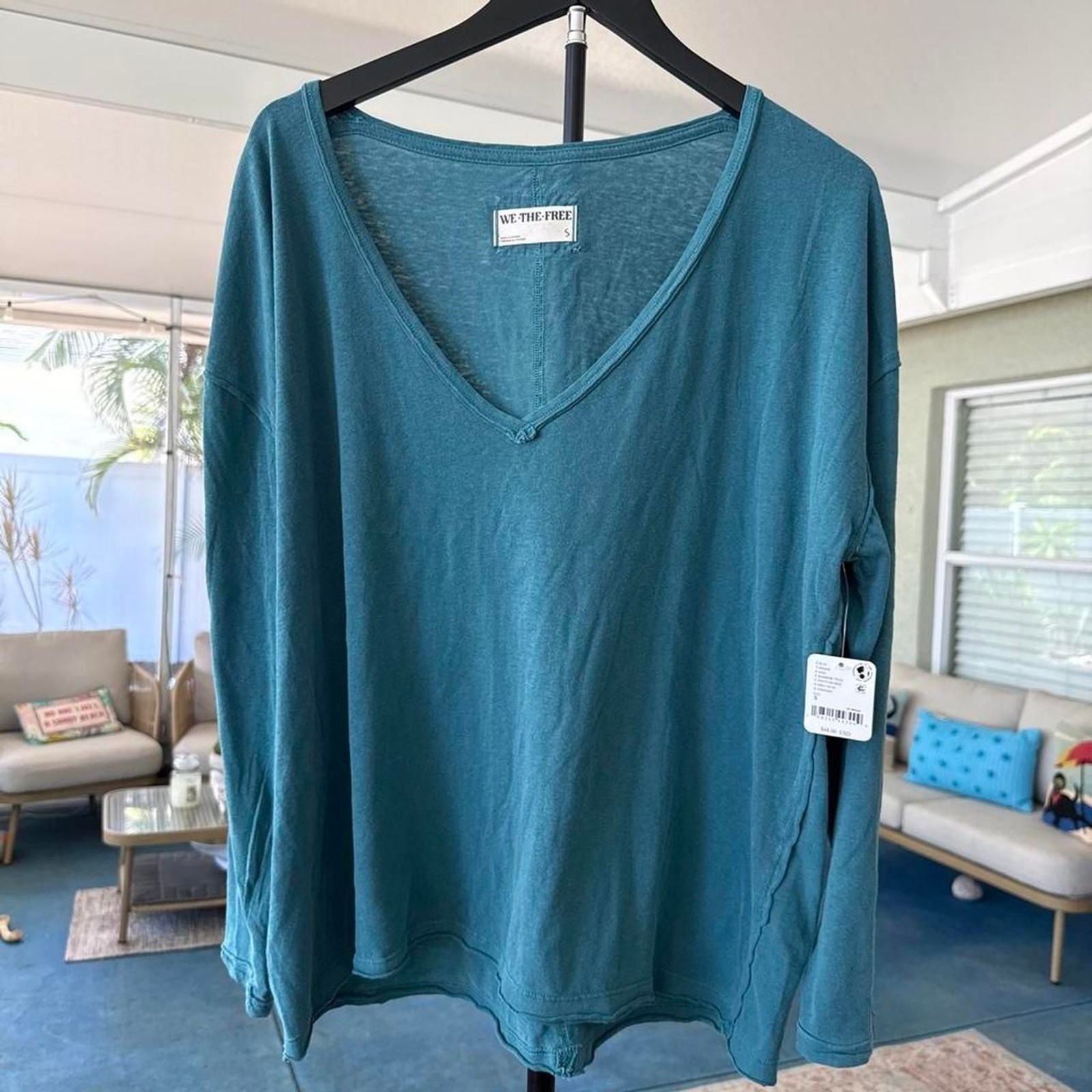 Free-people Women’s Blue and Green Blouse