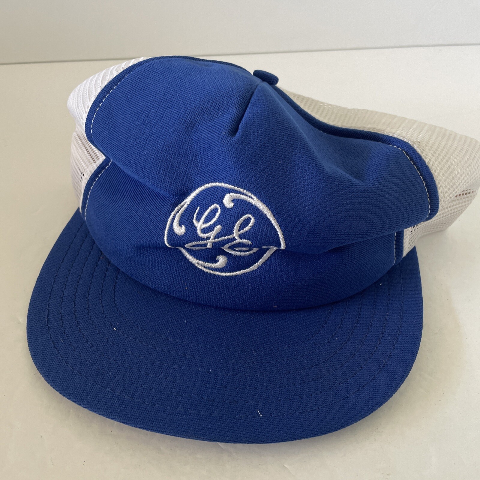 Snapback Hat Blue White GE General Electric