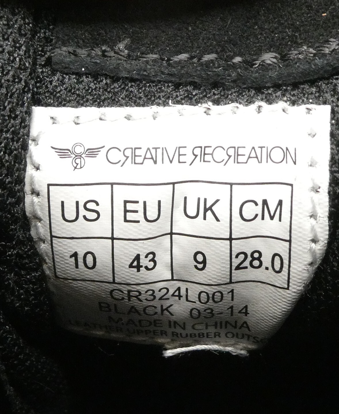 Creative Rec Shoes Cesario Lo Suede Los Angeles Black Sneaker Mismatched 9/10