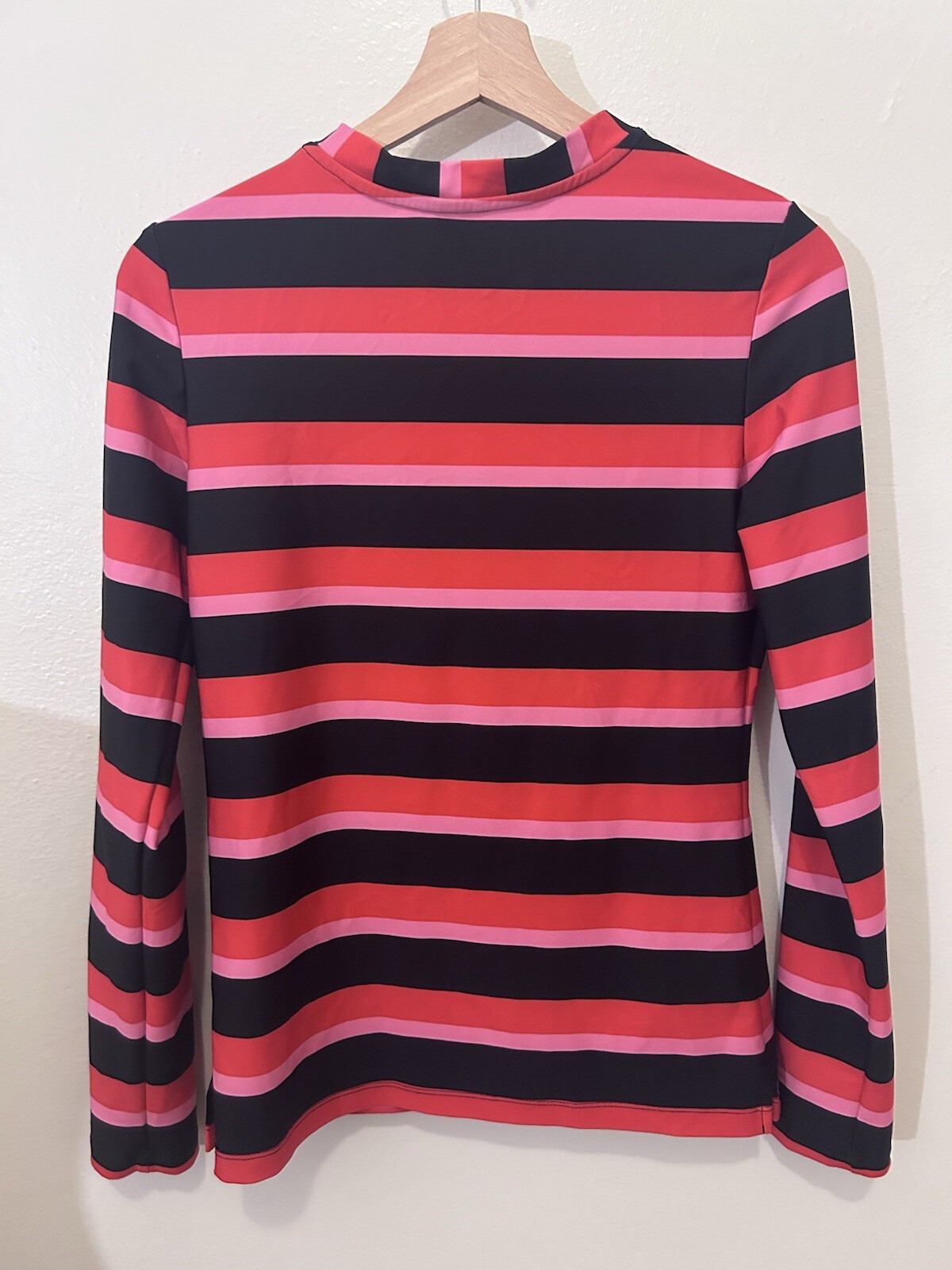 Jonathan Cohen Womens Striped Long Sleeve T Shirt Size XS Red Black Crew Neck