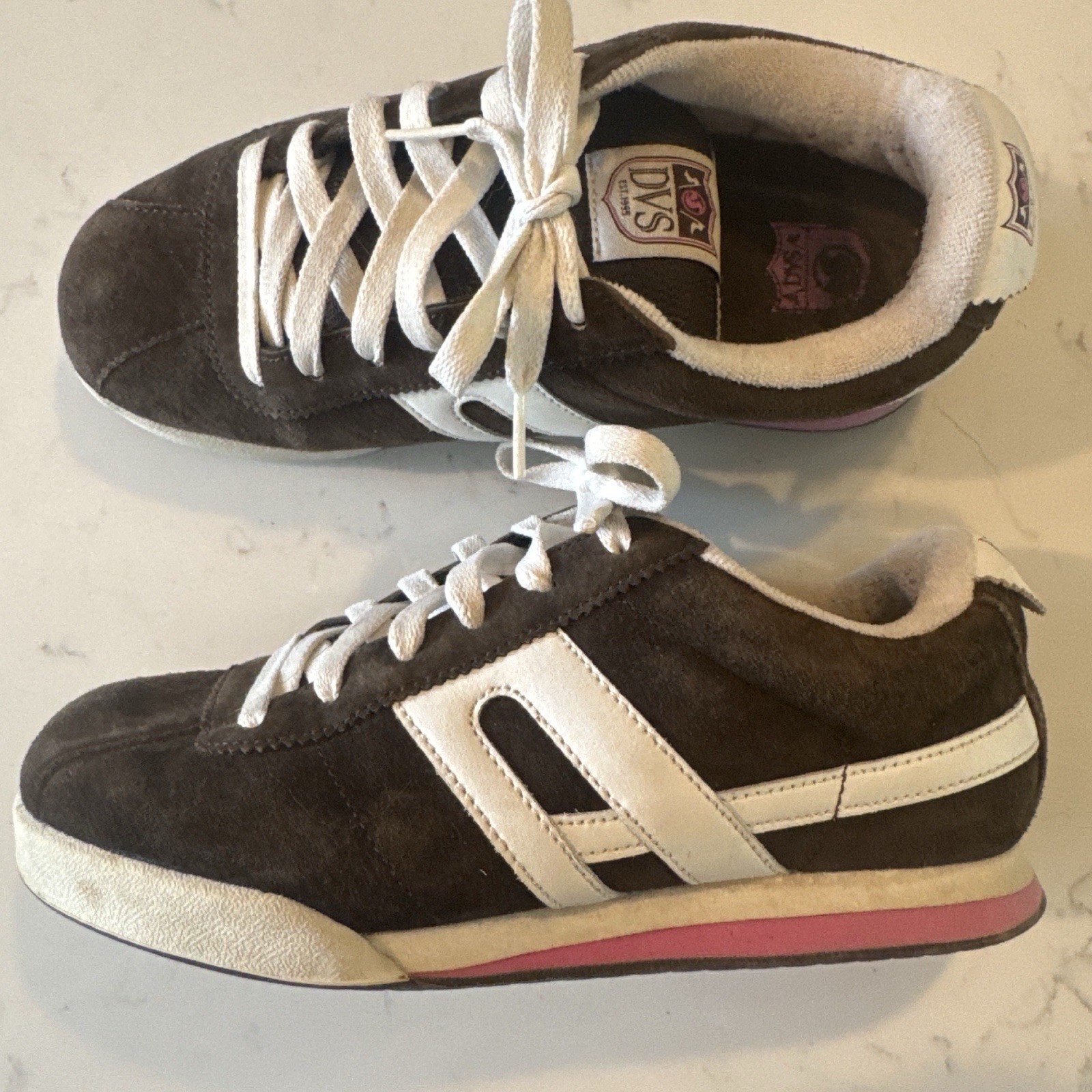 DVS Shoe Co Dresden Women’s Skate Sneakers Brown Suede Pink US 6 EU 37 Y2K 2000s