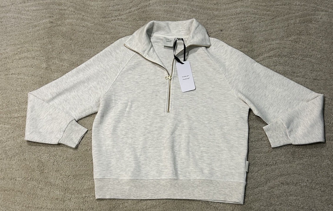VARLEY Woman’s ivory marl Selene half zip Sweater/pullover, SZ S, BNWT**