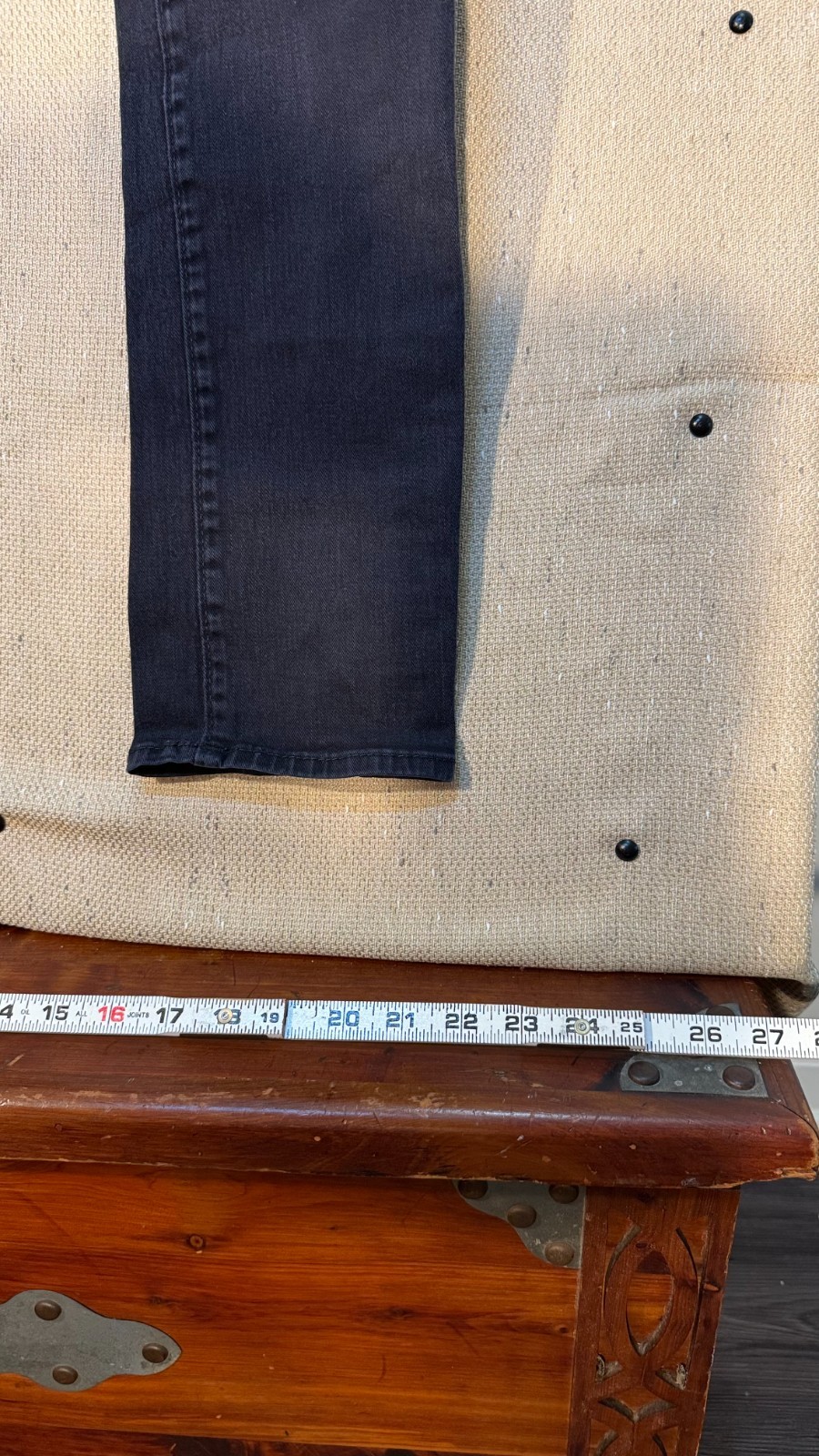 True Religion Ricky Relaxed Straight Black Jeans Mens 30×33 Flap Pocket