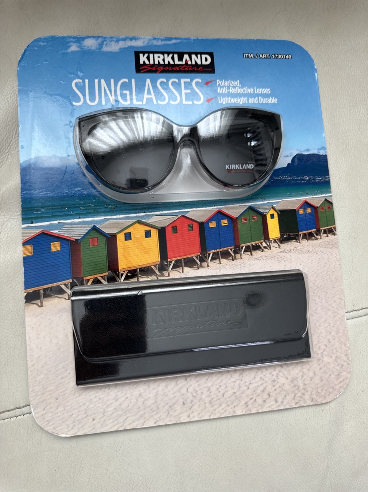 Kirkland Signature KS17 M49 Black Smoke Crystl Grey Polarized Sunglasses w/ Case
