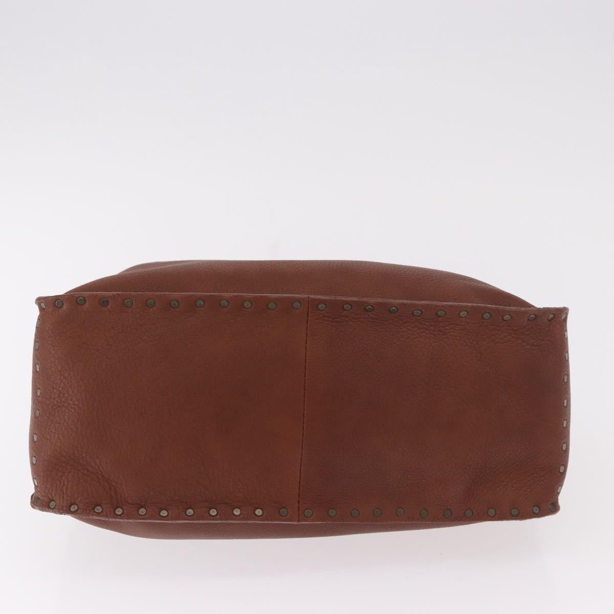 CELINE Boogie bag Hand Bag Leather Brown Auth 183952A