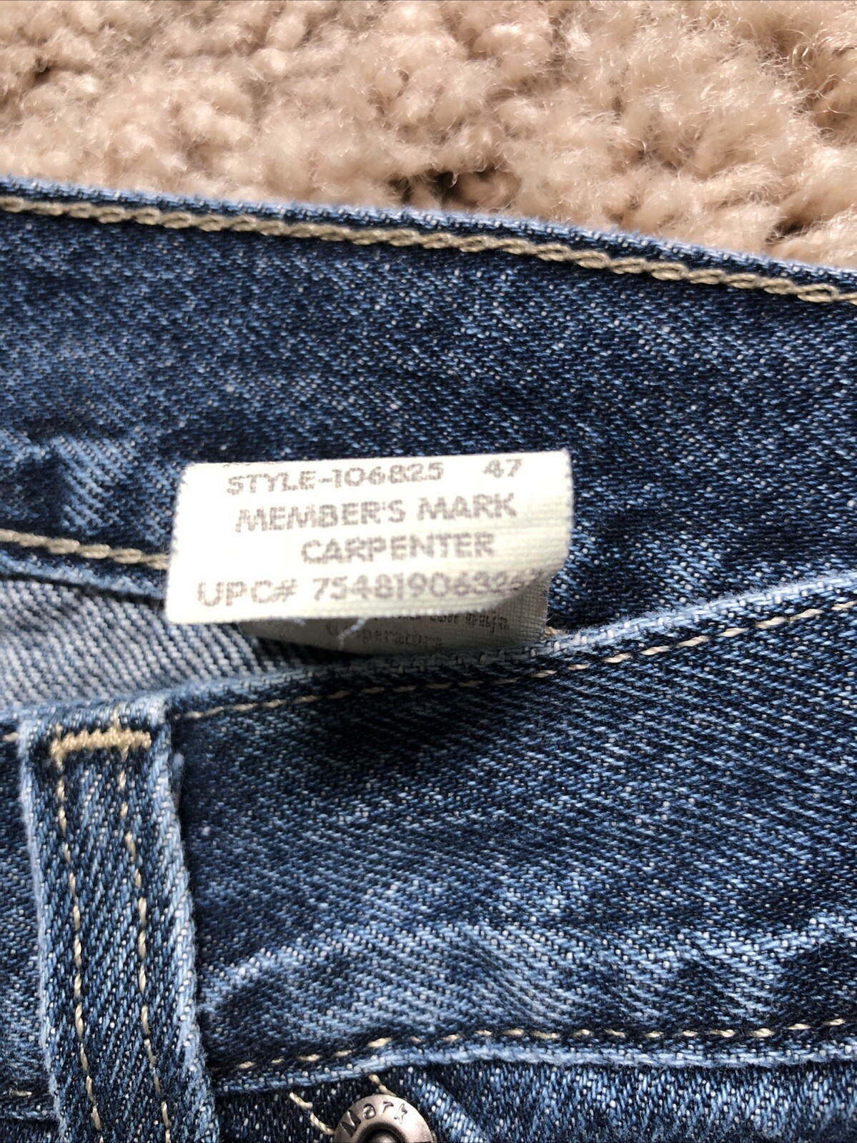 Members Mark Men’s Blue Jeans Size 42×30 Vintage Carpenter Pants W42 L30