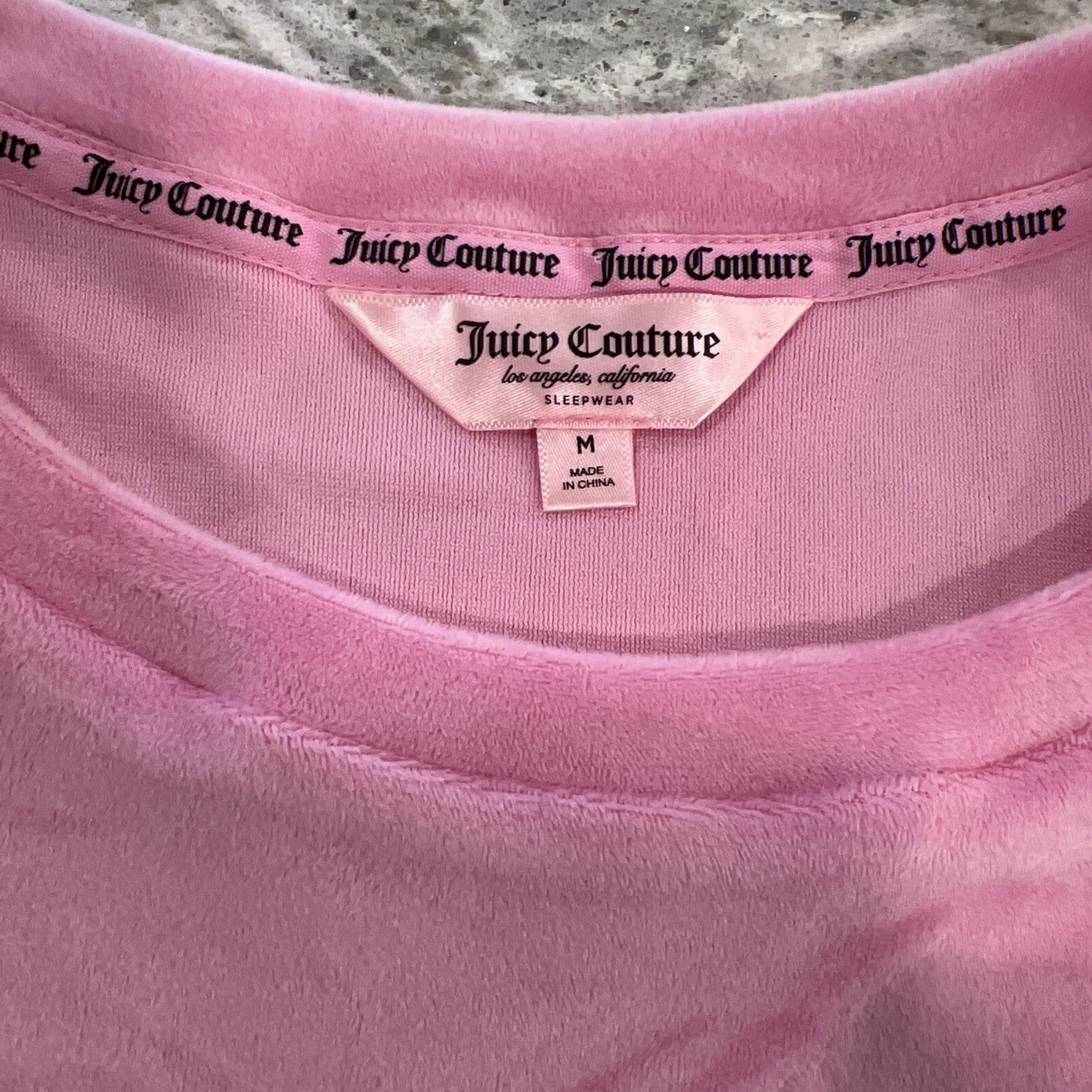Juicy Couture Sleepwear Pink Rhinestone Logo Nightgown Medium Velour Bling