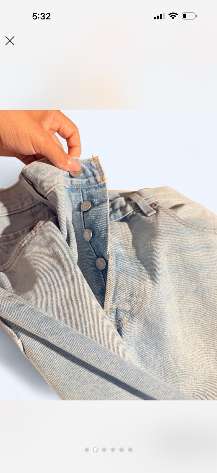 Levi Strauss & Co Men’s Blue Light Wash Denim Straight Slim Fit Button Fly