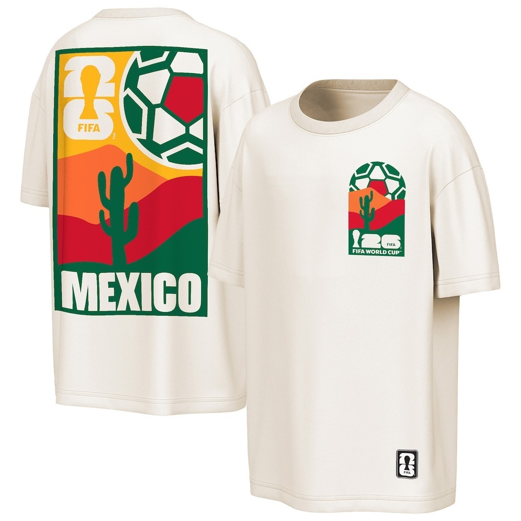 Mexico Soccer Inspired Post Card Oversized Graphic Tee Shirt