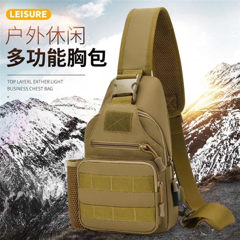 Tactical Shoulder Bag Nylon Molle Chest Sling Backpack Men Outdoor Hiking Campin