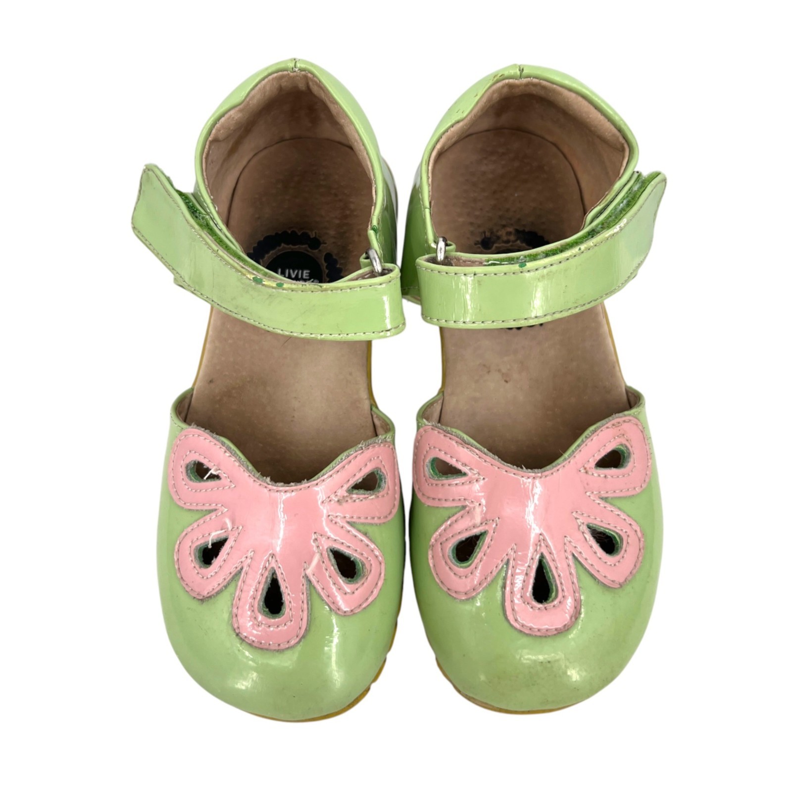 Livie and Luca Girls Petunia Petal Shoes Green Pink Size 11