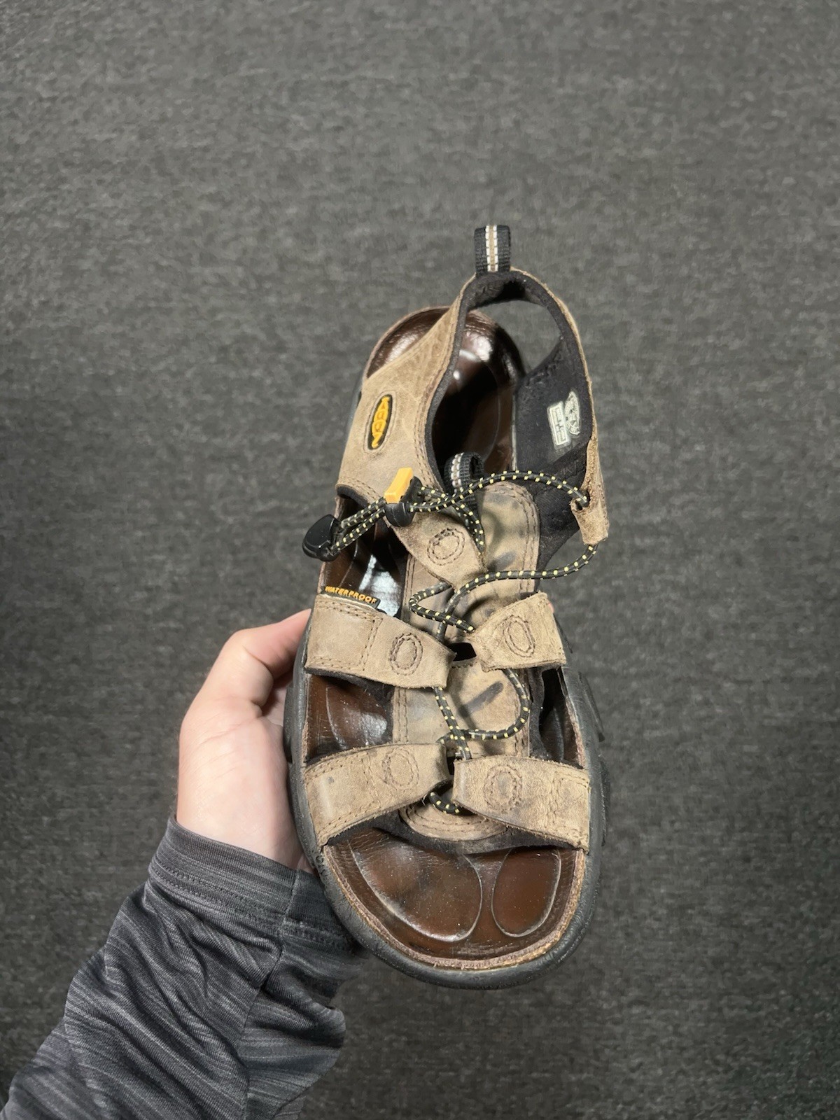 Keen Sarasota Waterproof Hiking Open Toe Sandals Brown Leather Womens 8.5