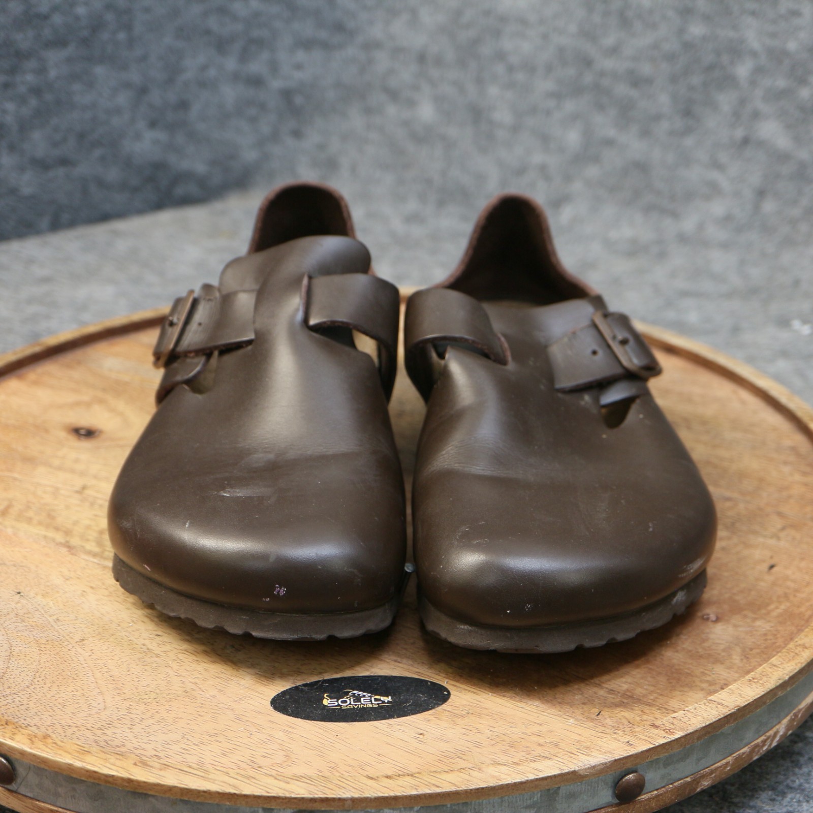 Birkenstock London Womens 38 US 7 Reg. Brown Oiled Leather Clogs Shoes Slip On