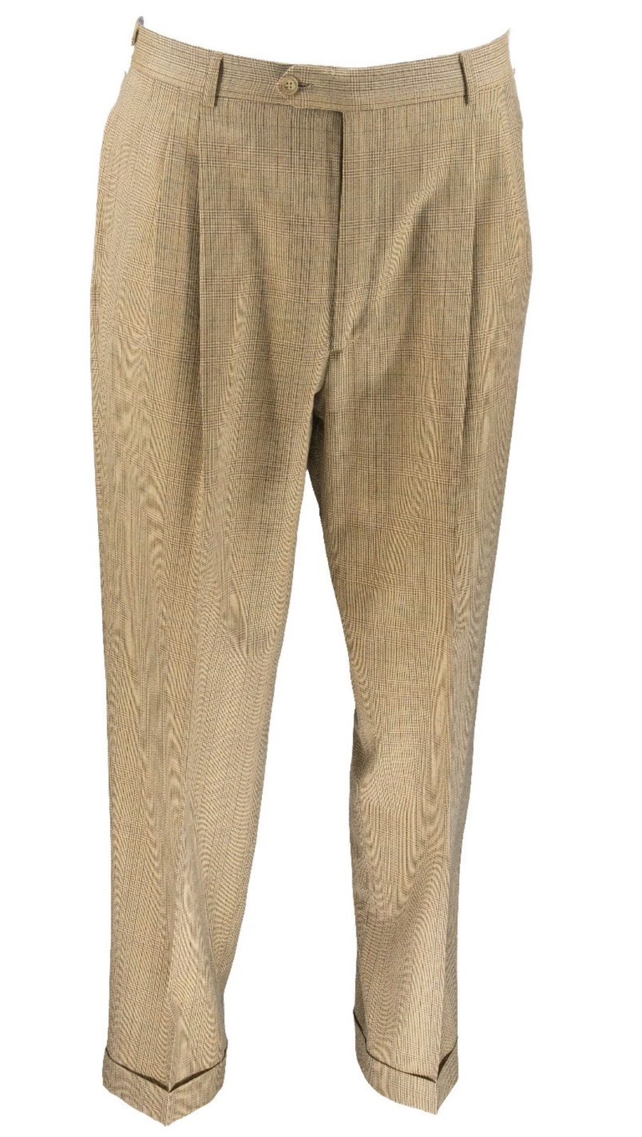Hickey Freeman Made Italy Glen Plaid Dress Pants Slacks 34 x 30 Wool Lightweight