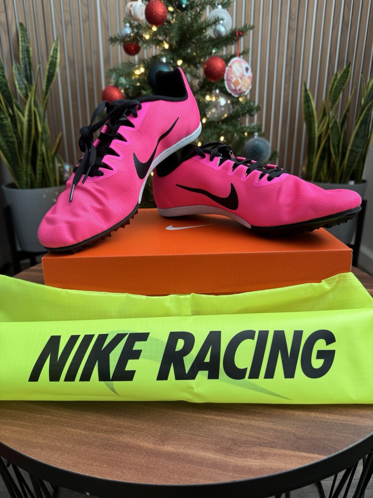 Nike ‘Pink Blast’ Zoom Rival Track Shoes with Attachable Spikes Men’s Sz 9