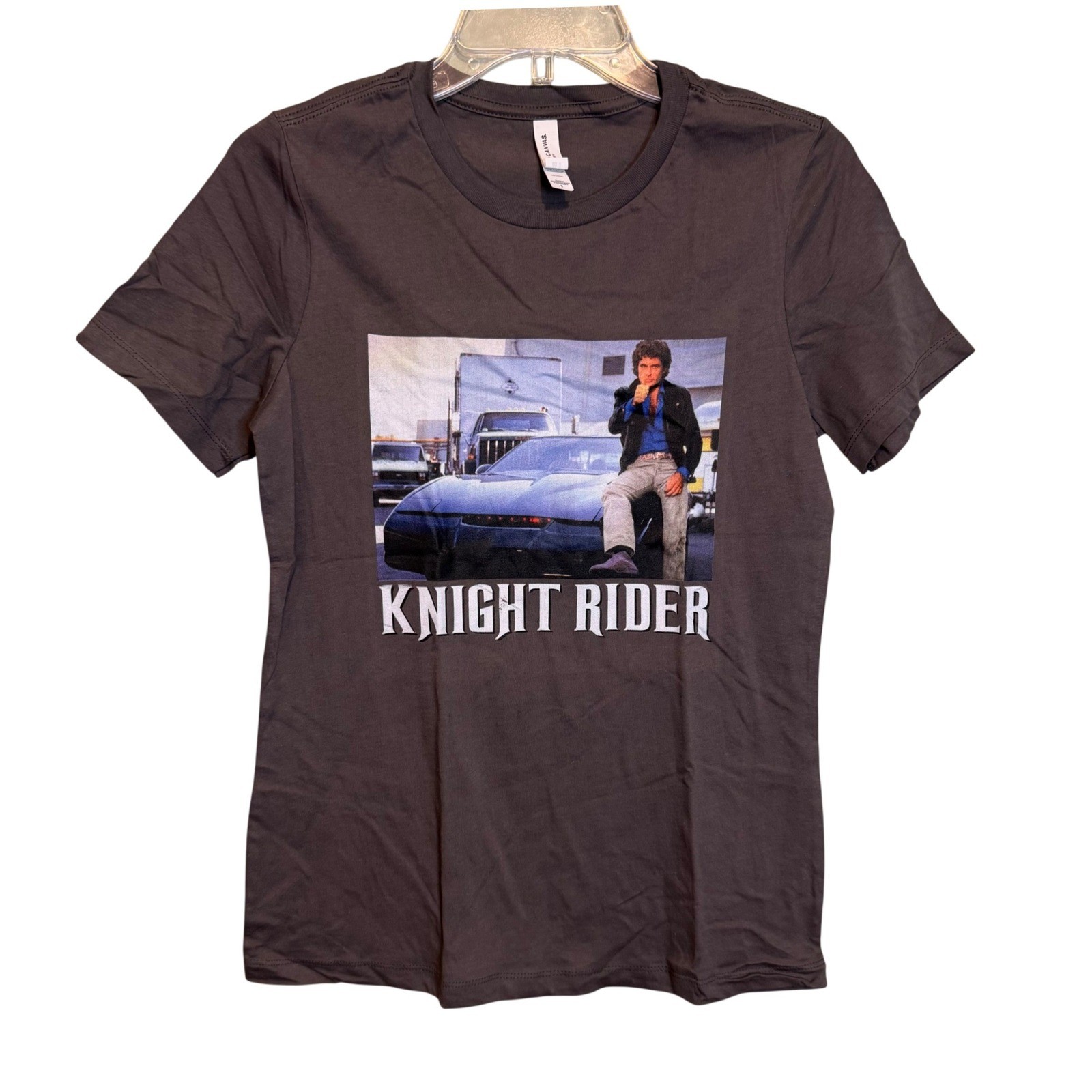NWOT Bella + Canvas Womens Retro TV Show Knight Rider Graphic T-Shirt Gray Small