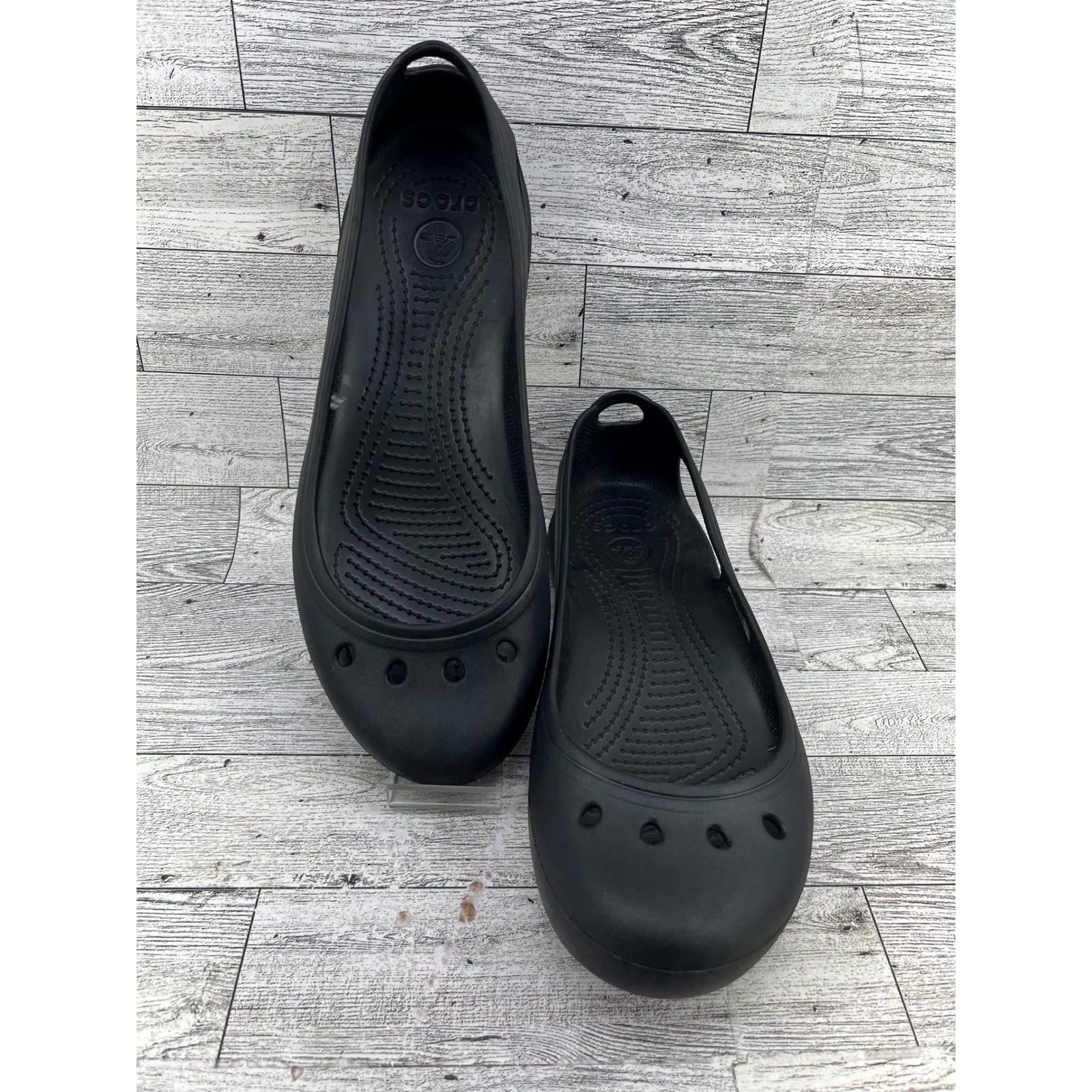 Crocs Kadee Women Black Ballet Flats Comfort Slip On Shoes Size 8 11215
