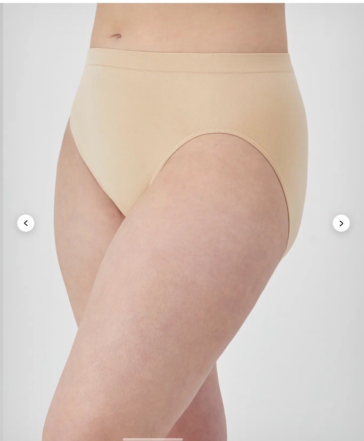 Bali Comfort Revolution Hi Cut Brief Panties 6/7 Seamless Nude Beige 2-pack NEW