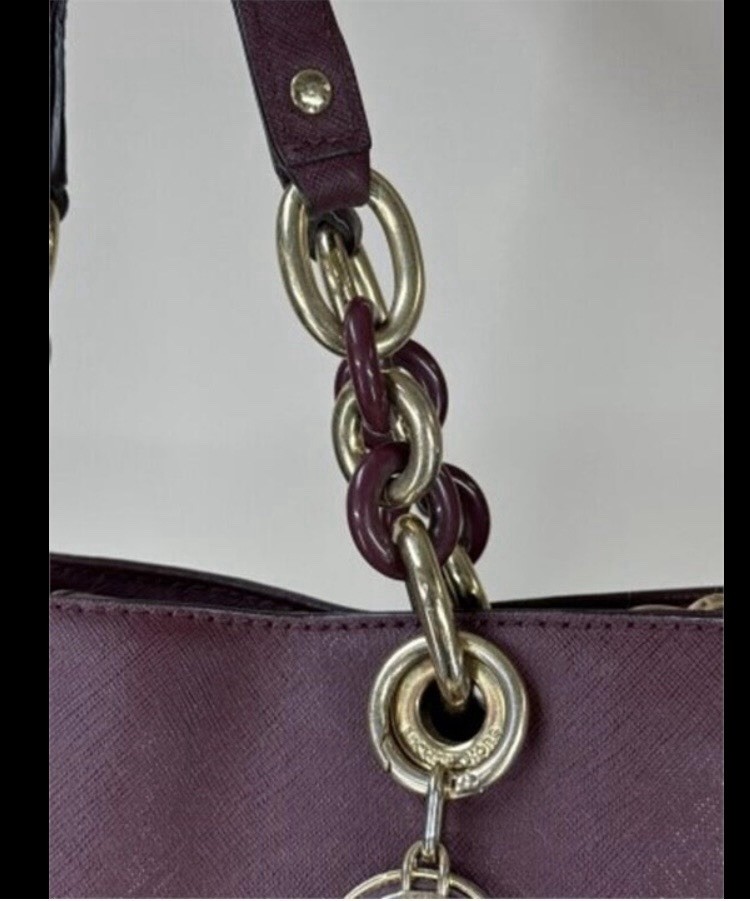 Authentic Michael Kors Cynthia Medium Burgundy Leather Tote