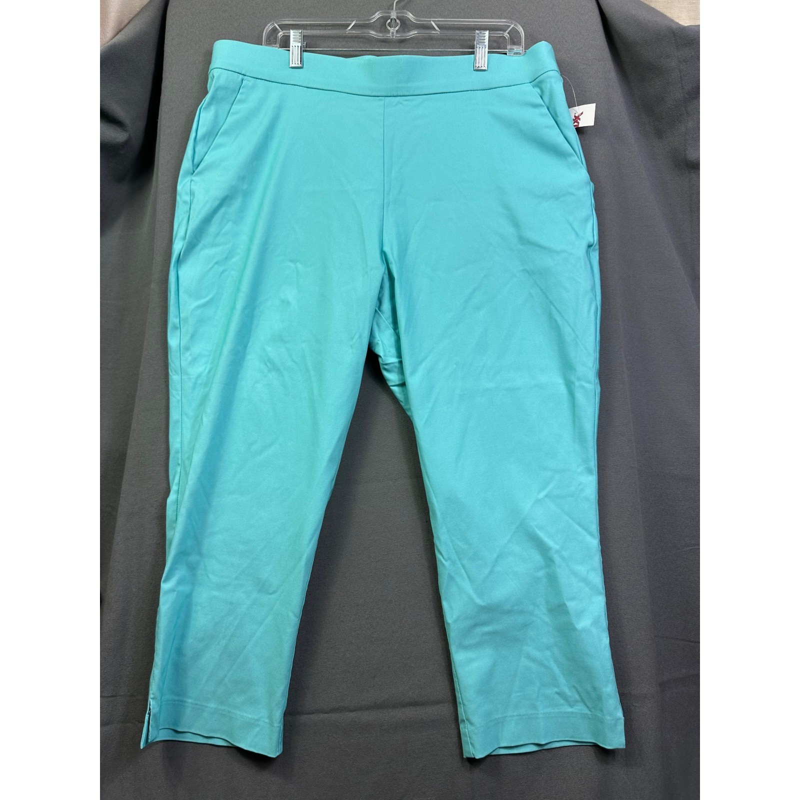 Counterparts Luxe Stretch Mid Rise Crop Pants Angel Blue Teal Turquoise XL New