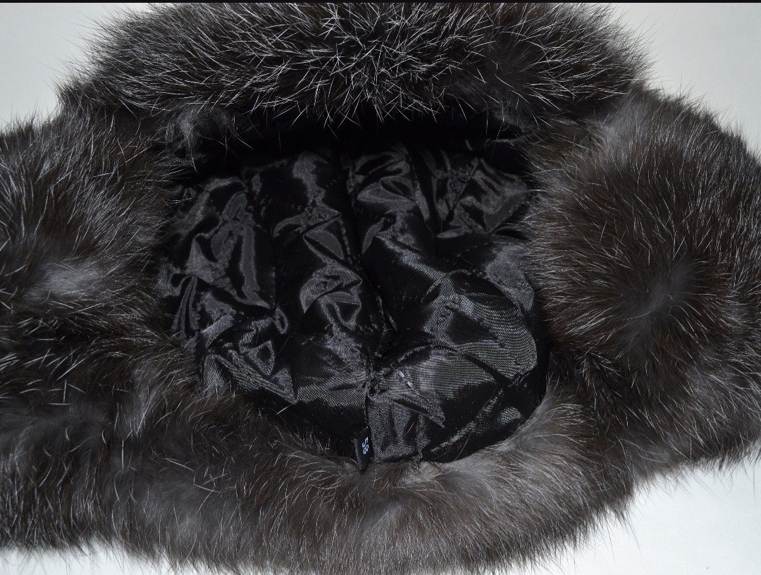 Men Real Fur Ear Flap Hat Ushanka Rabbit Fur Aviator Trapper Hat Unisex 58 cm