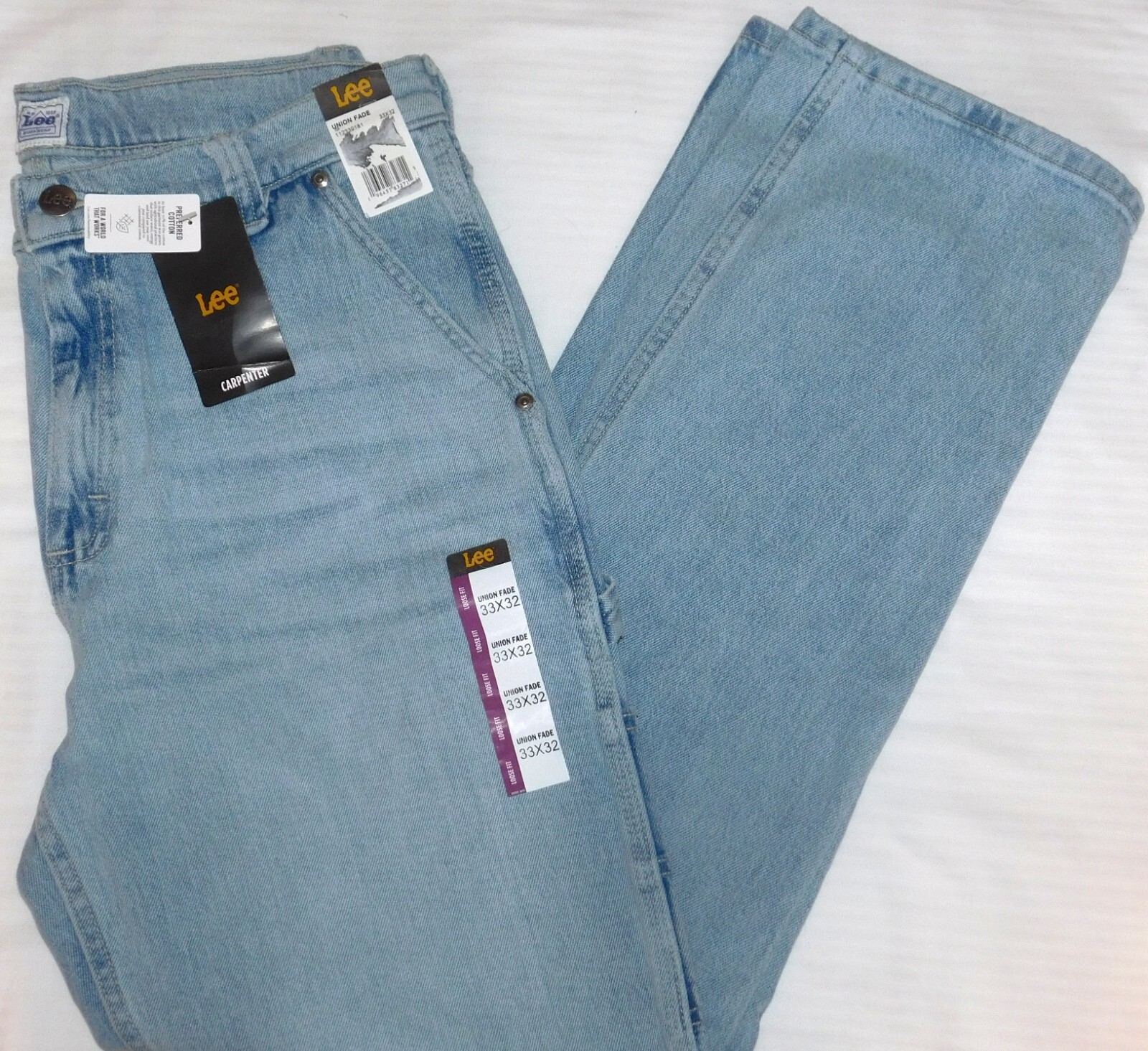 LEE Legendary Workwear Carpenter Jeans Stretch Loose Fit Union Fade Light Blue