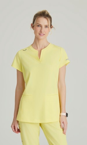 SKECHERS STRETCH WOMEN SCRUB TOP IN LEMON GLOW YELLOW, IN ALL SIZES #SKT259, NWT