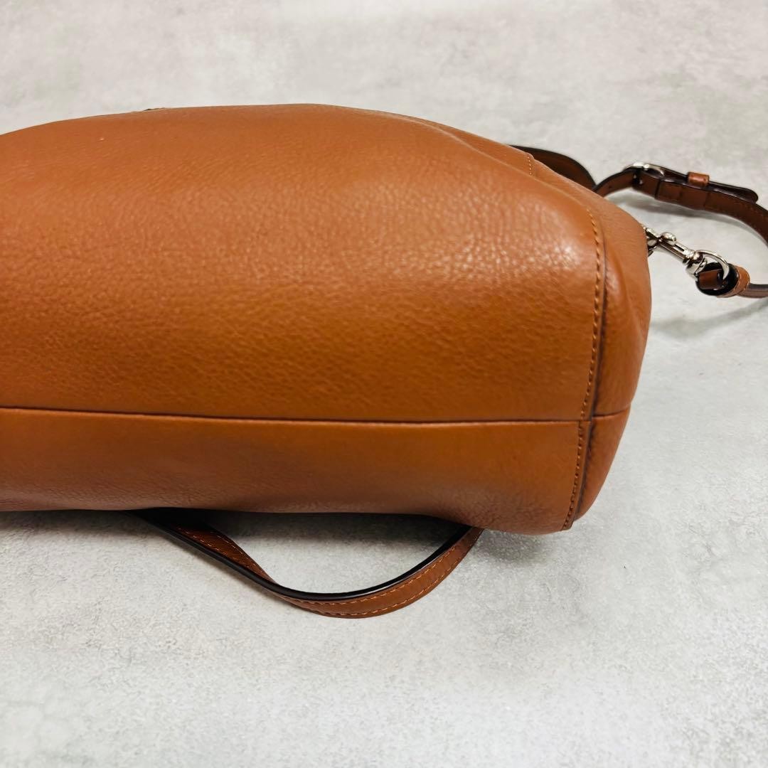 COACH F30281 2WAY Leather Handbag Brown 4a