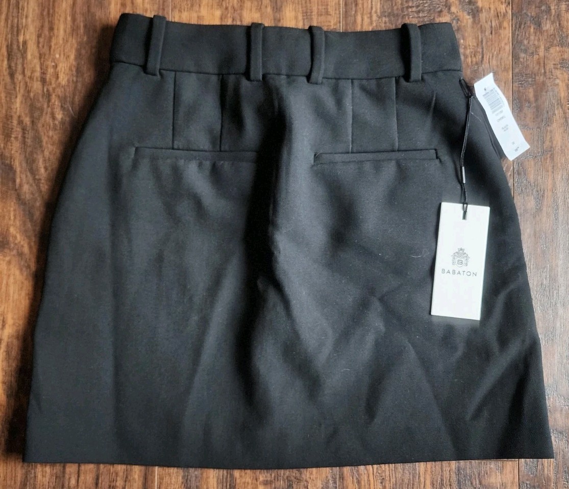 Aritzia Babaton Chisel Skirt $98 Structured Mini Pencil Skirt Black 00 NWT
