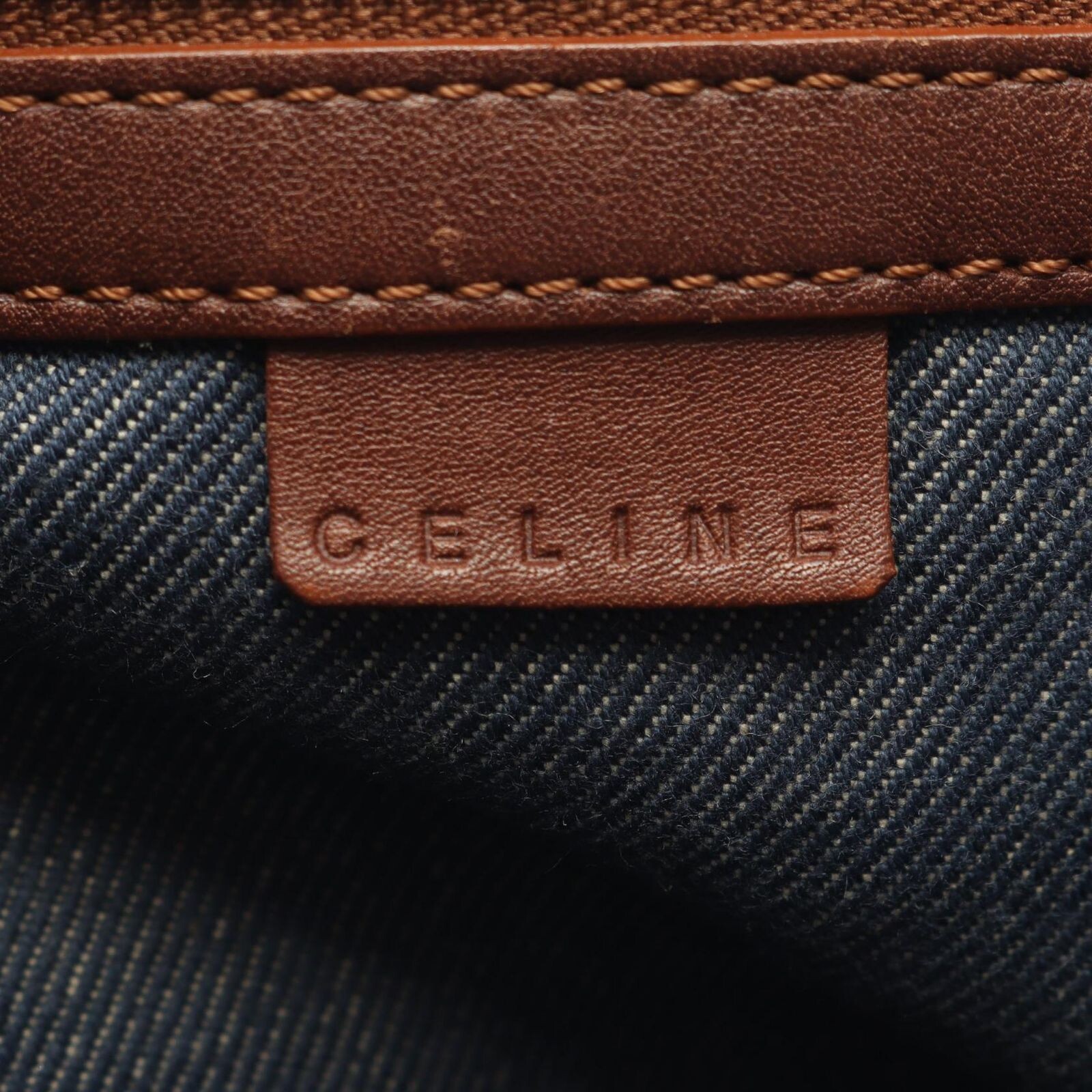 CELINE Boogie Bag Paris Macadam Denim Leather Monogram Handbag Auth