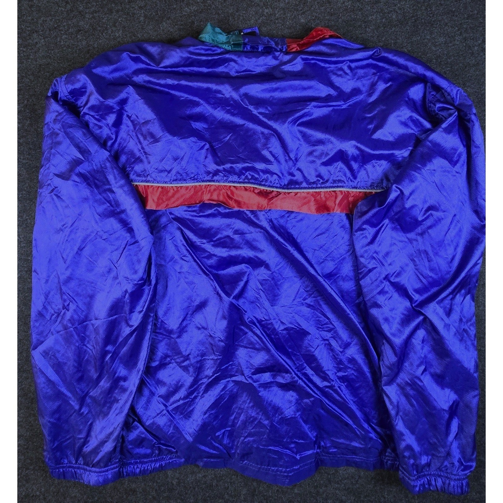 Vtg 90s Tinley Blue Colorblock Windbreaker Track Jacket Retro Nylon Oman Size XL