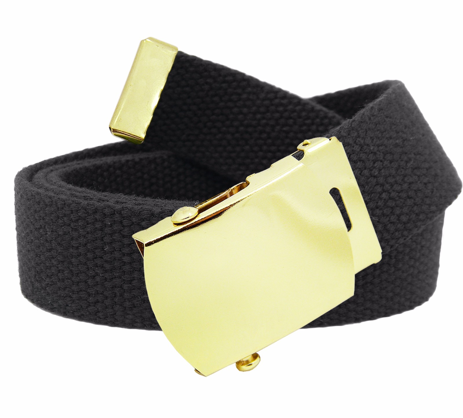 Build A Belt Men’s Classic Gold Slider 1.25″ Wide Buckle with Canvas Web Belt