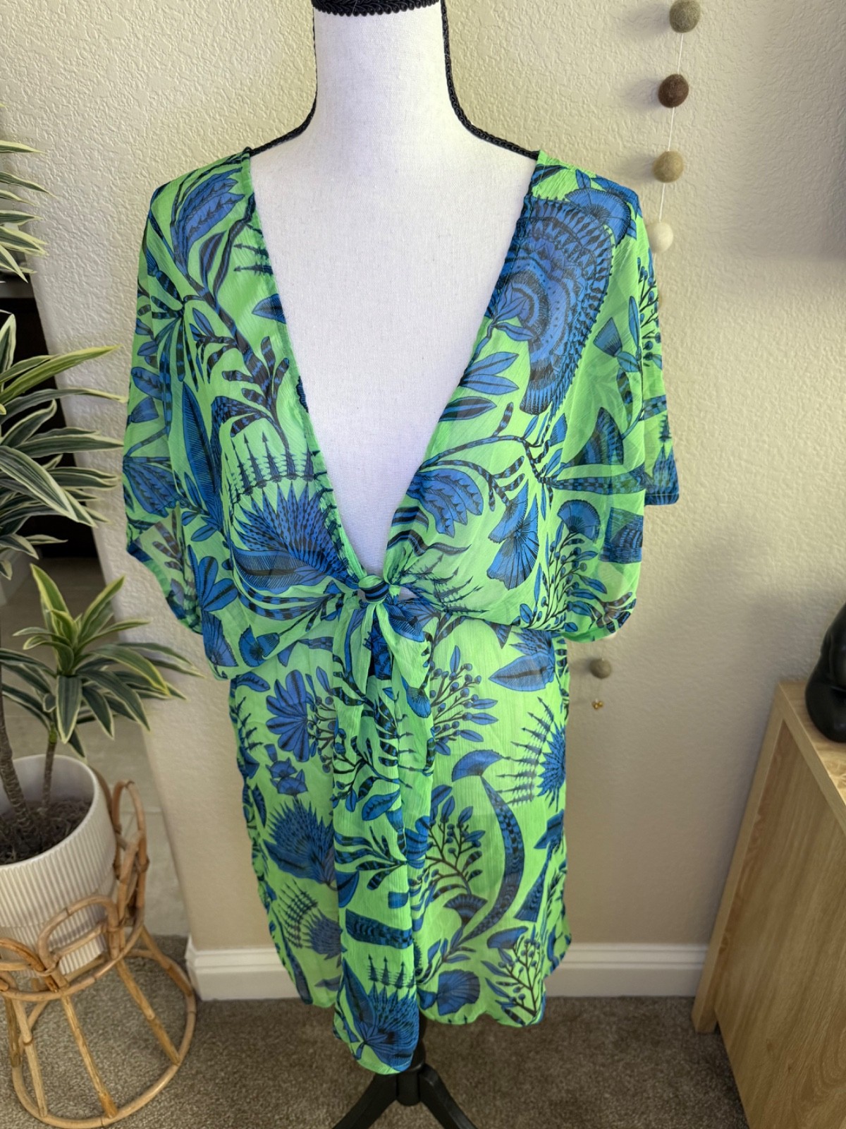 Accessorize London Green & Blue Kaftan – Size: Medium – BRAND NEW WITH TAGS!