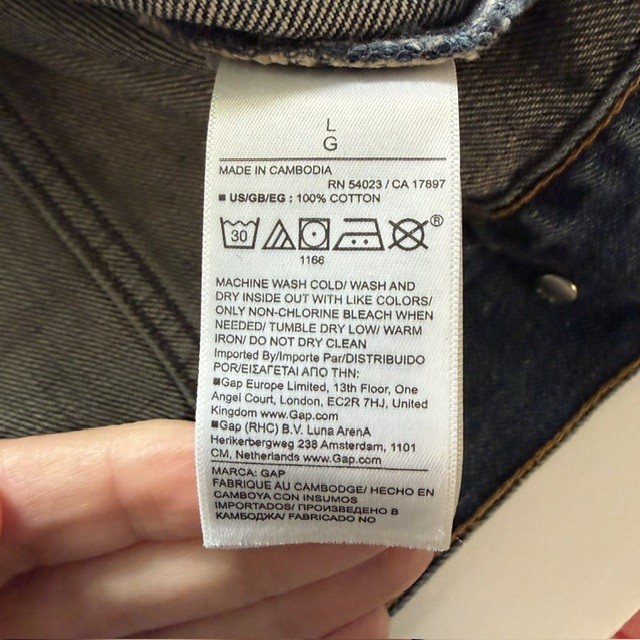 Gap Women’s Mid-Thigh Oversized Denim Jean Jacket Size L Blue 31″ Length NWT