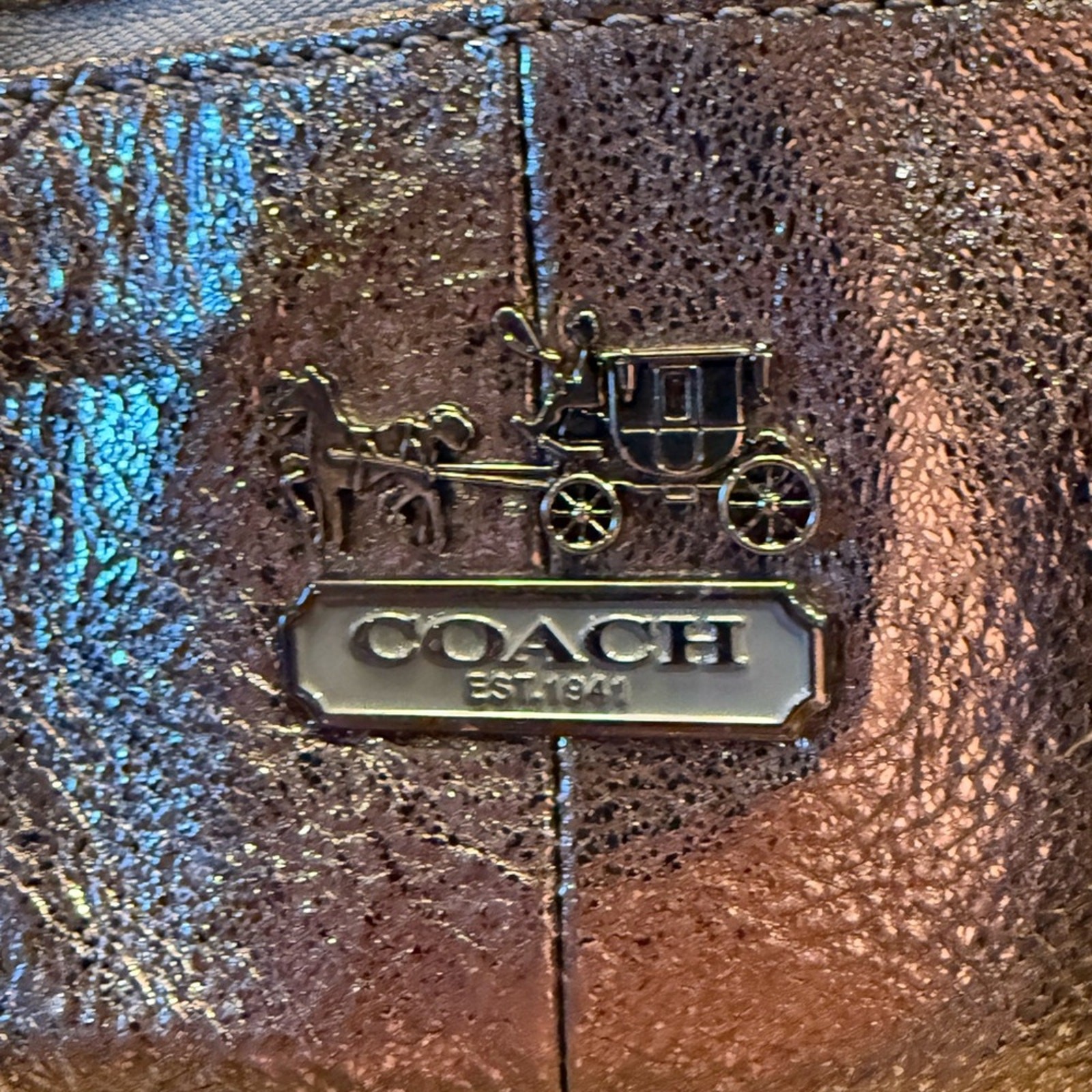 Coach Madison Sophia Satchel Shimmering Metallic Bag