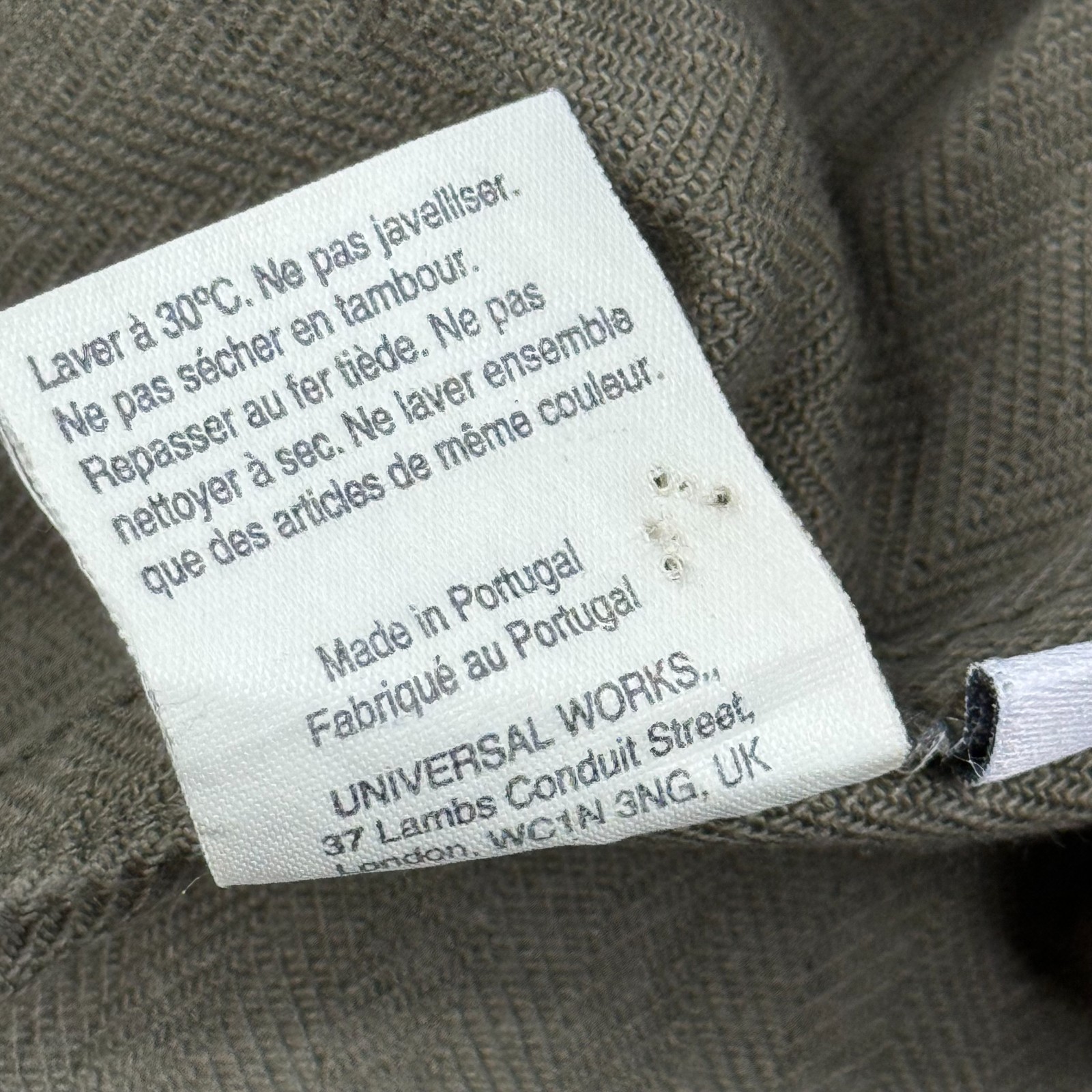 Universal Works Mens Green Utility Pockets Workwear Button Up Shirt Size L