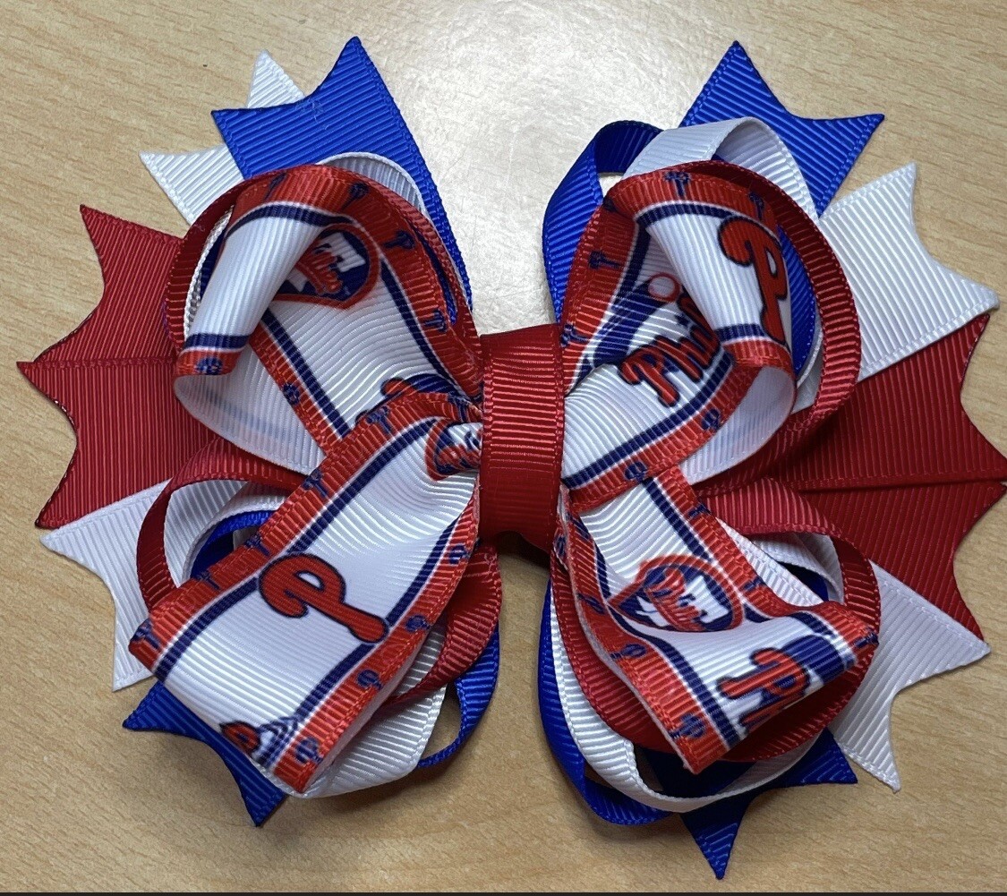 Philadelphia Phillies Baseball Inspired Hair Bow – 5 inches