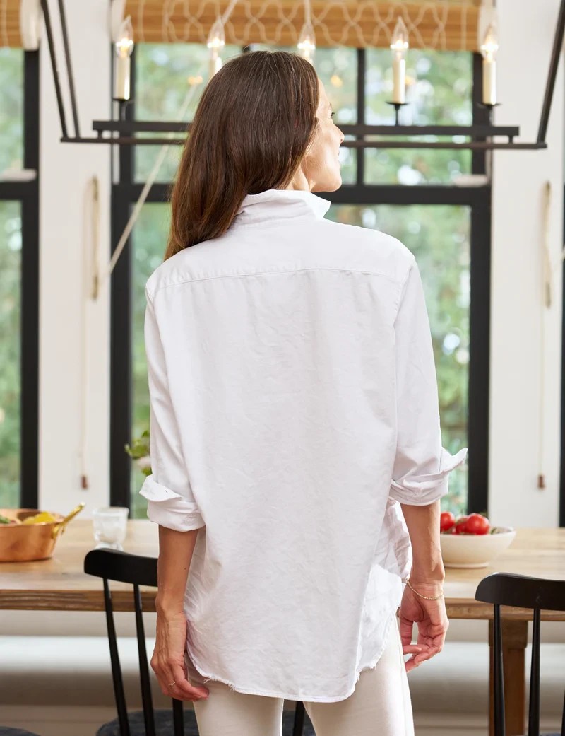Frank & Eileen Eileen Relaxed Button-Up Shirt – Famous Denim – White WCD SIZE S