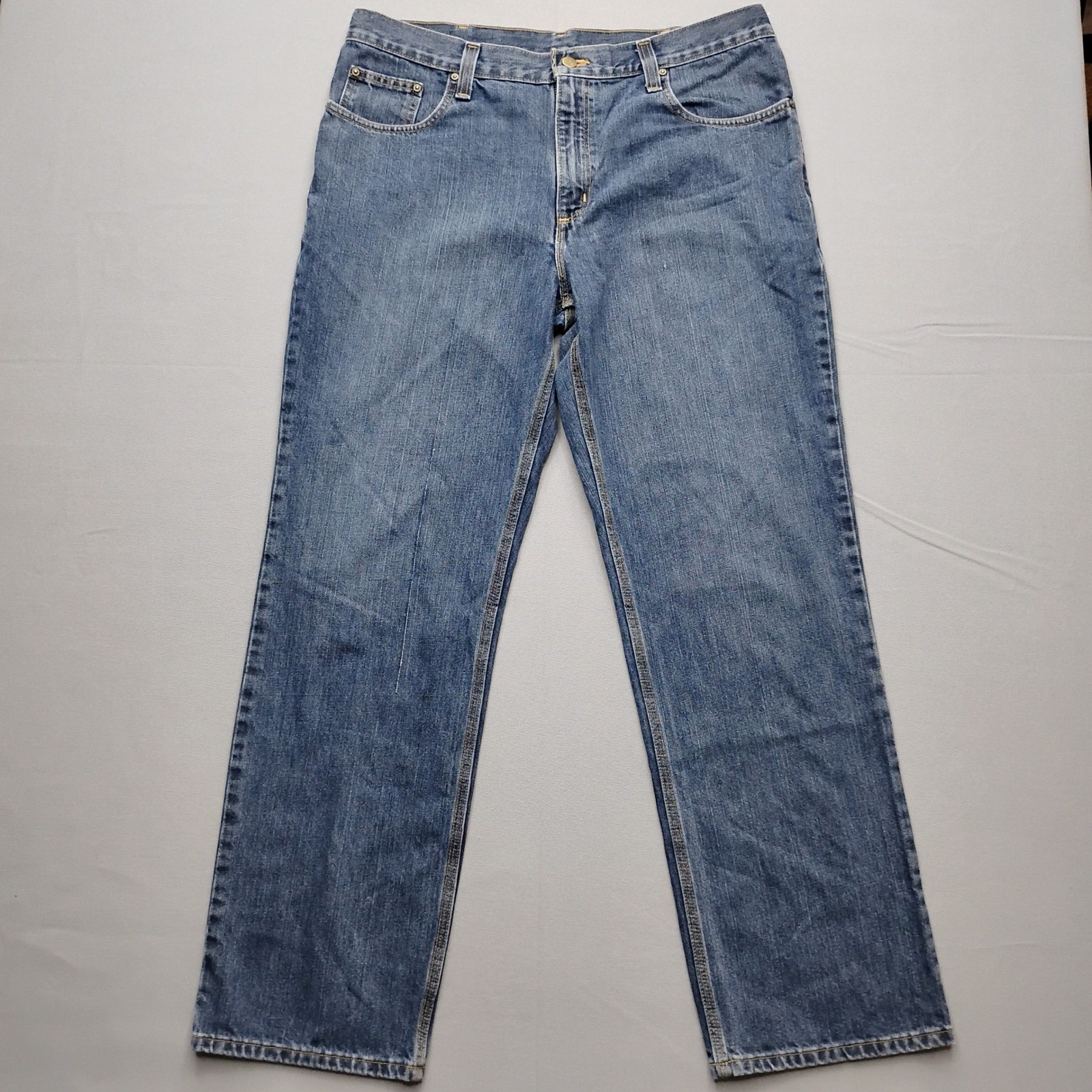 Carhartt Relaxed Fit Straight Leg Jeans Mens 36×32 Medium Wash Blue Denim 101483