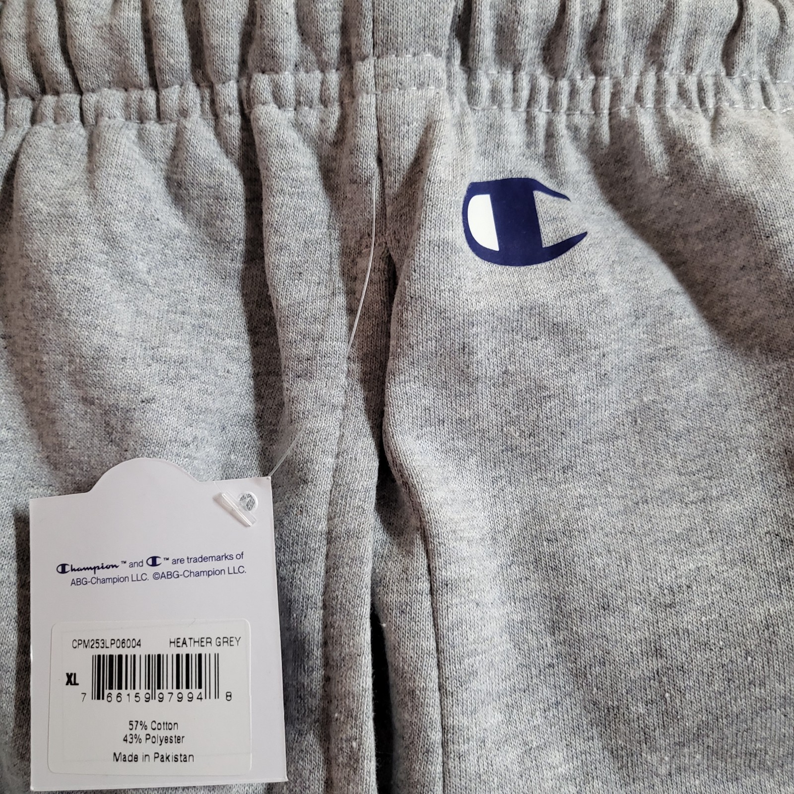 CHAMPION Powerblend Men`s Fleece Lounge Joggers Sweatpants Size XL Gray Navy