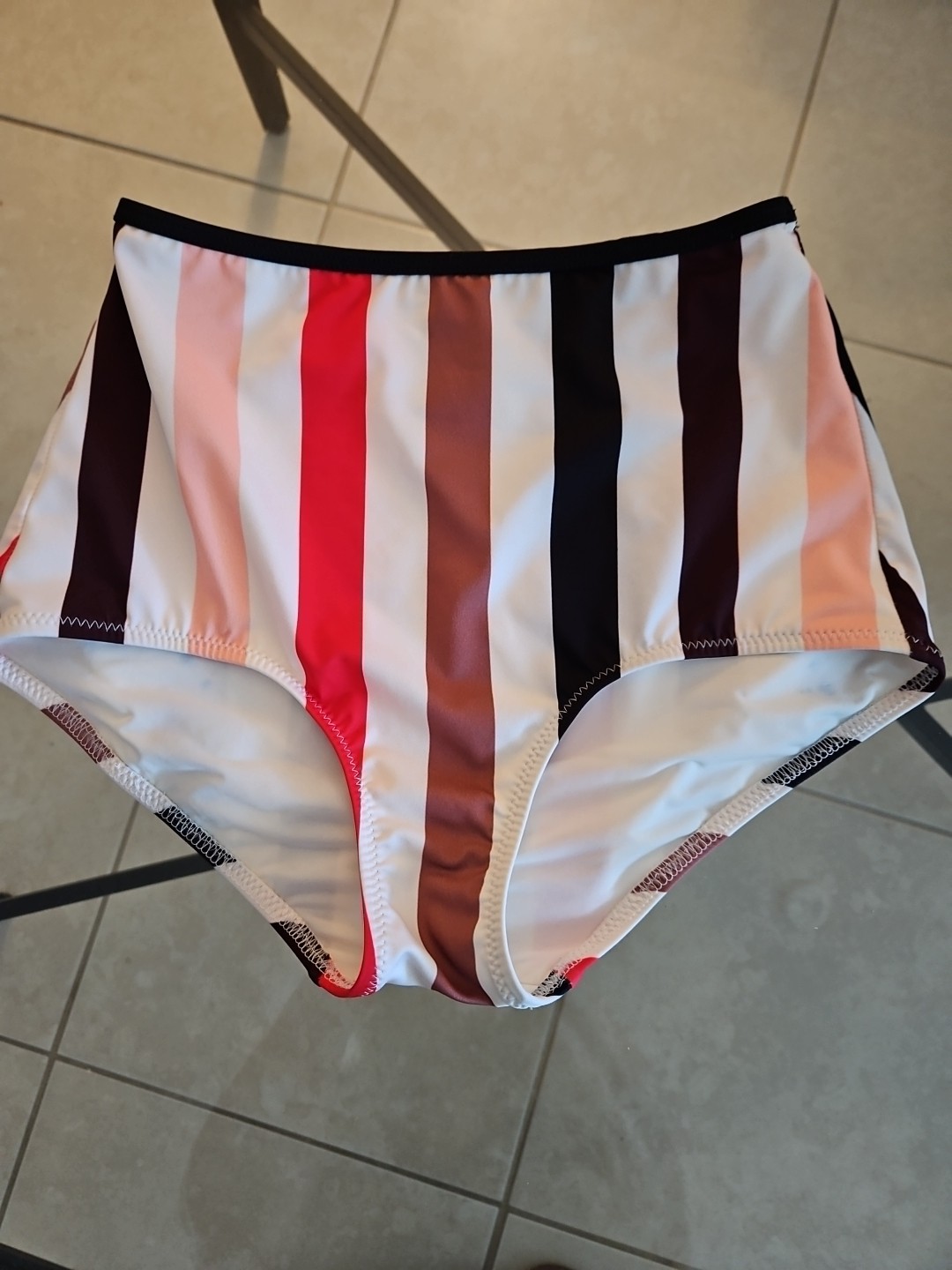SOLID & STRIPED The Brigitte High Waisted Bikini Bottom Lipstick Sz XS