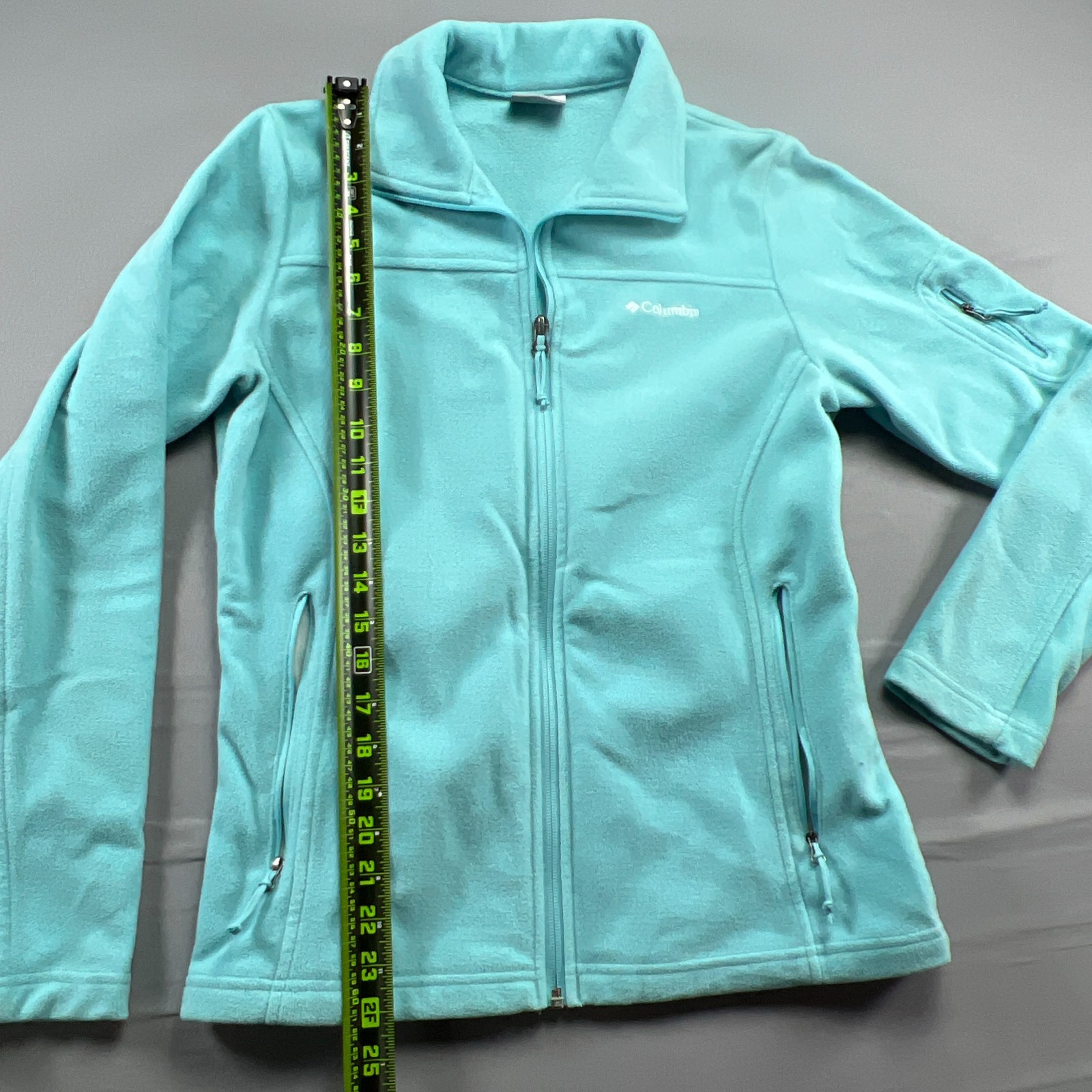 Columbia Fast Trek II Fleece Jacket Womens S Turquoise Hiking Camping Full Zip