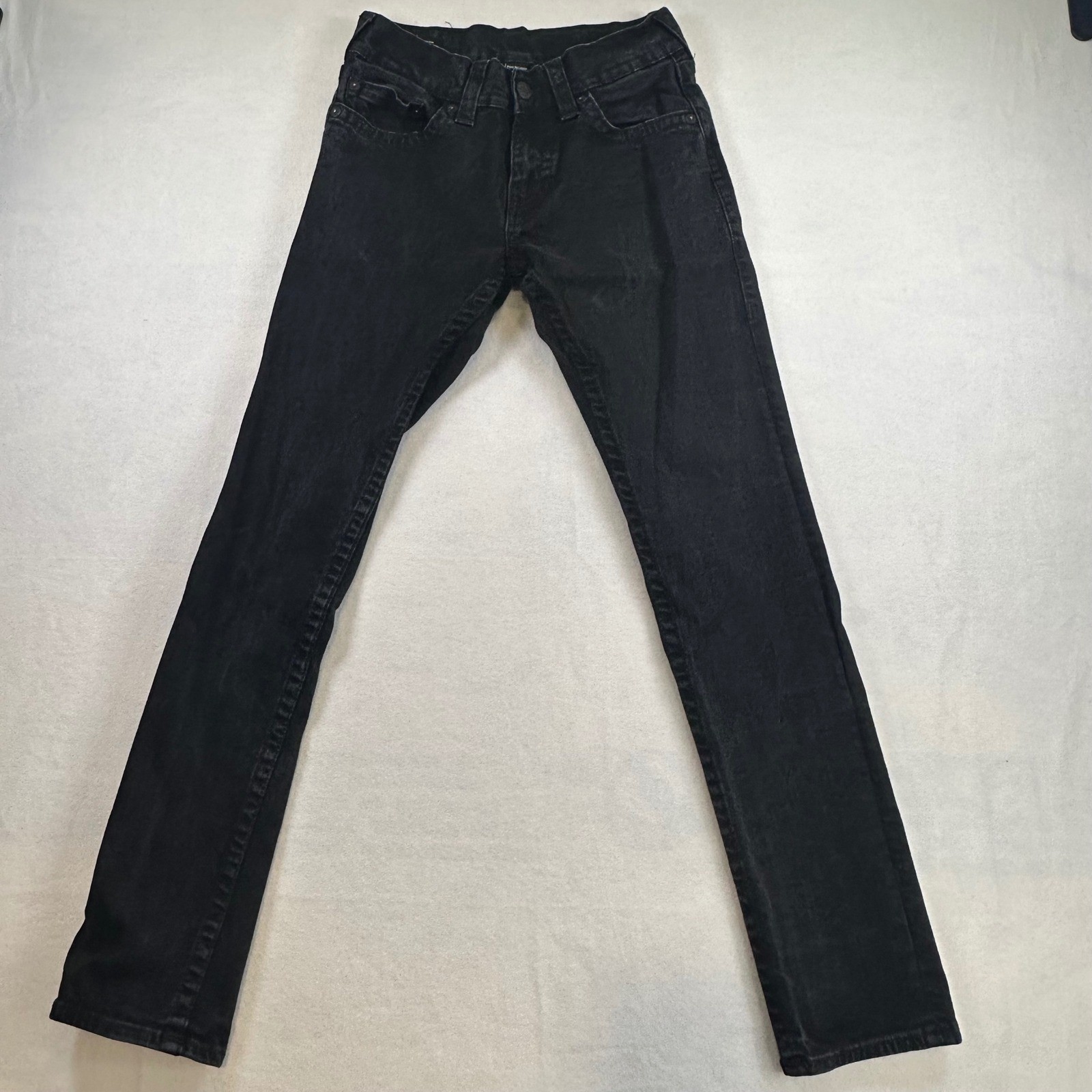 True Religion Geno Relaxed Slim Jeans Black Wash Denim 102158 Size 28×31 Mens