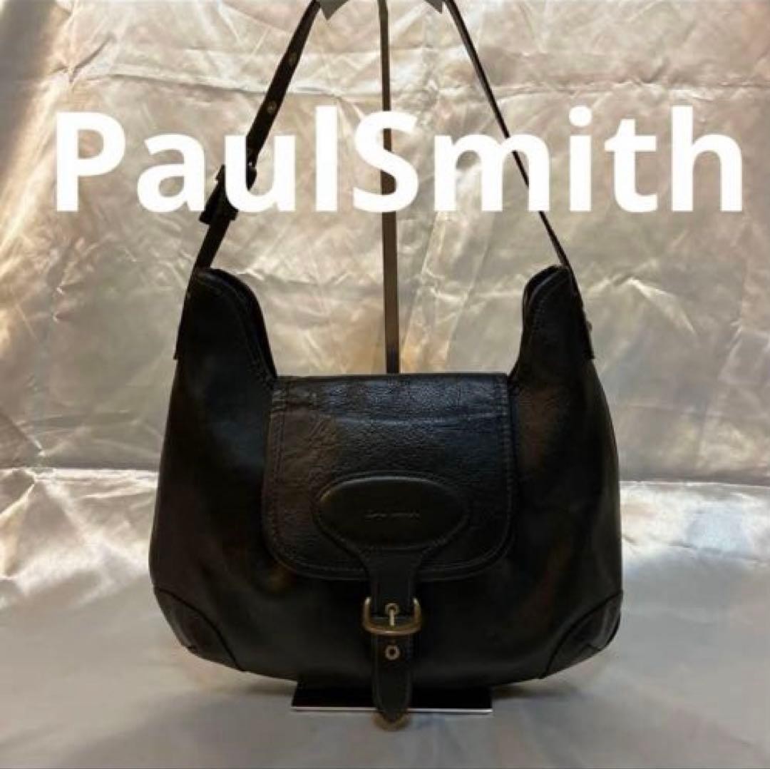 Paul Smith One Shoulder Bag Half Moon All Leather Black