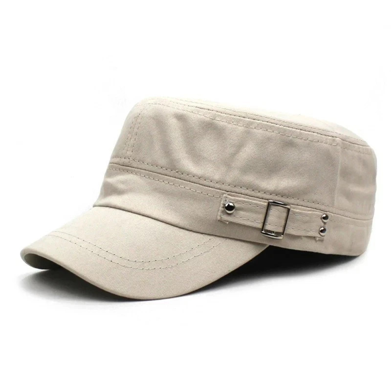 Classic Cotton Army Hat Military Cadet Patrol Style Simple Adjustable Flat Cap