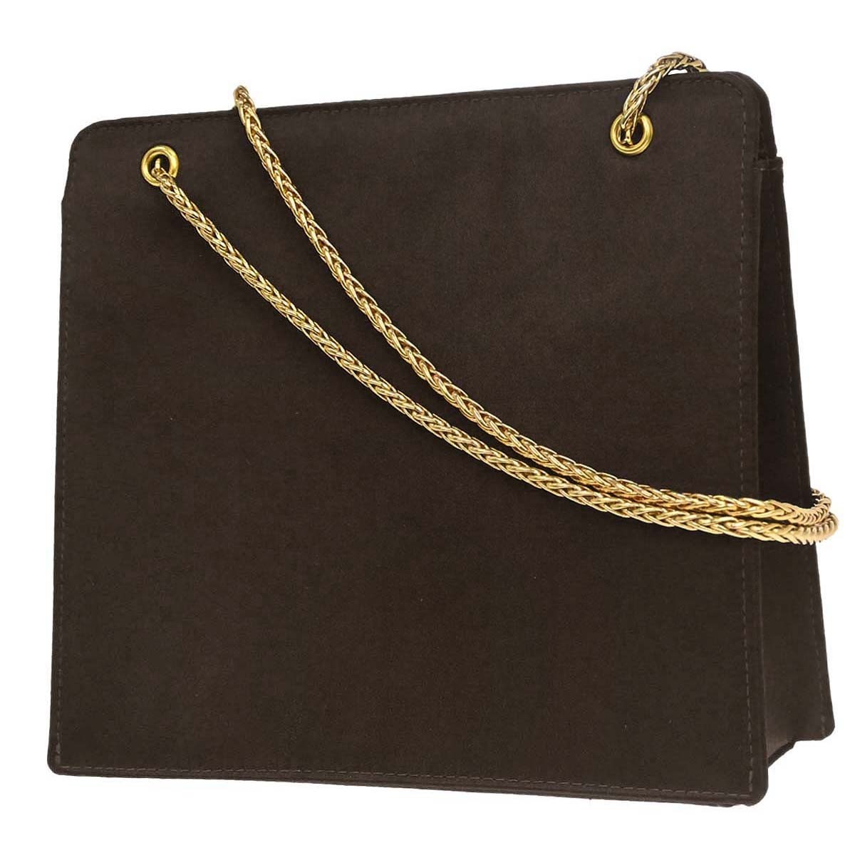 Chanel Brown Satin Chain Shoulder Bag 167829